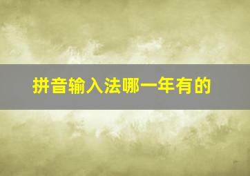 拼音输入法哪一年有的