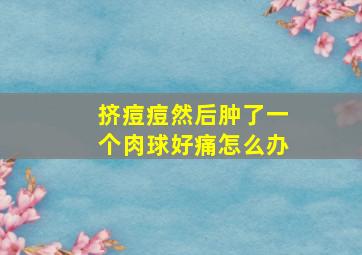 挤痘痘然后肿了一个肉球好痛怎么办