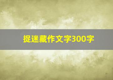 捉迷藏作文字300字