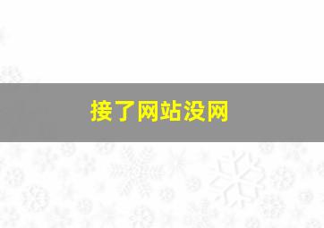 接了网站没网