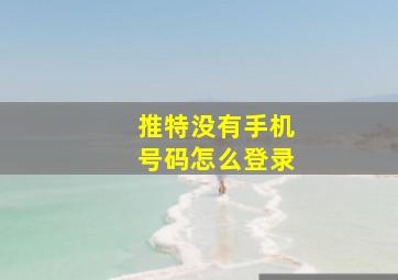 推特没有手机号码怎么登录