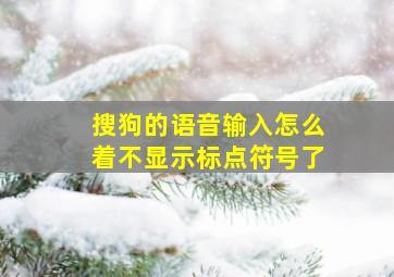 搜狗的语音输入怎么着不显示标点符号了