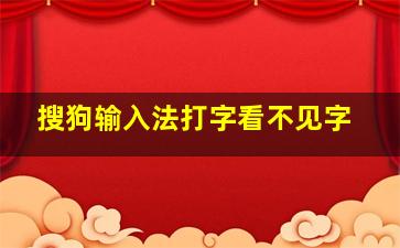 搜狗输入法打字看不见字