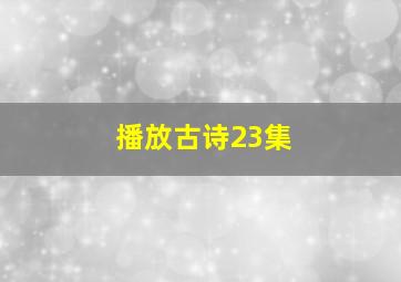 播放古诗23集