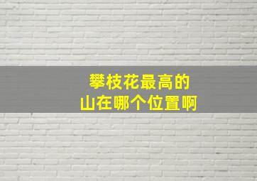 攀枝花最高的山在哪个位置啊