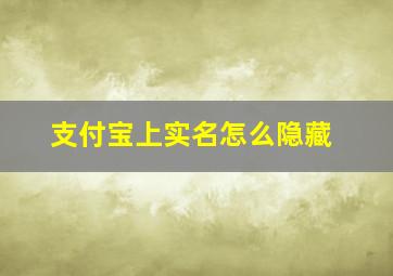 支付宝上实名怎么隐藏