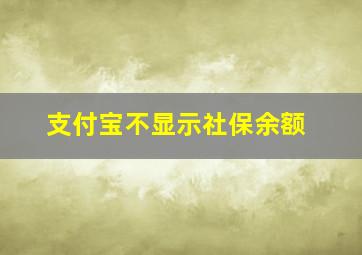 支付宝不显示社保余额