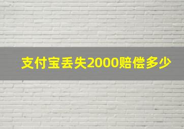 支付宝丢失2000赔偿多少