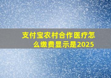 支付宝农村合作医疗怎么缴费显示是2025