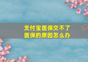 支付宝医保交不了医保的原因怎么办