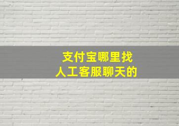 支付宝哪里找人工客服聊天的