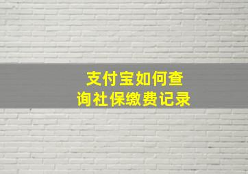 支付宝如何查询社保缴费记录