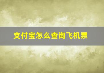 支付宝怎么查询飞机票