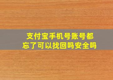 支付宝手机号账号都忘了可以找回吗安全吗