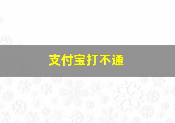 支付宝打不通