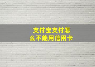 支付宝支付怎么不能用信用卡