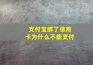 支付宝绑了信用卡为什么不能支付