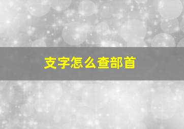 支字怎么查部首