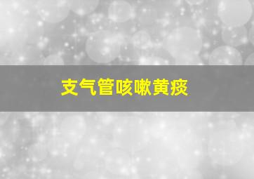 支气管咳嗽黄痰