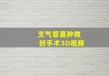 支气管囊肿微创手术3D视频