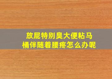 放屁特别臭大便粘马桶伴随着腰疼怎么办呢