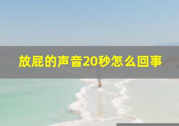 放屁的声音20秒怎么回事