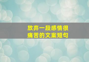 放弃一段感情很痛苦的文案短句