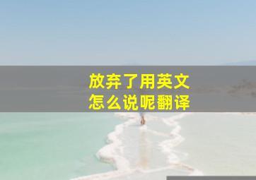 放弃了用英文怎么说呢翻译