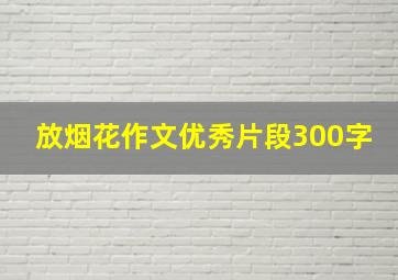 放烟花作文优秀片段300字