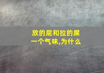 放的屁和拉的屎一个气味,为什么