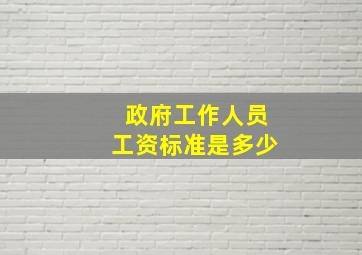 政府工作人员工资标准是多少