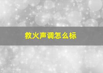 救火声调怎么标