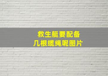 救生艇要配备几根缆绳呢图片