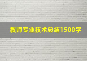 教师专业技术总结1500字