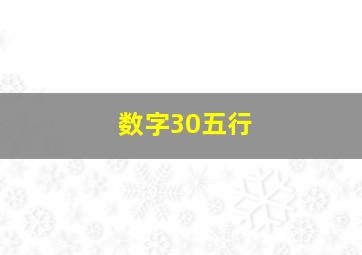 数字30五行