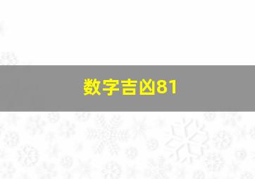 数字吉凶81