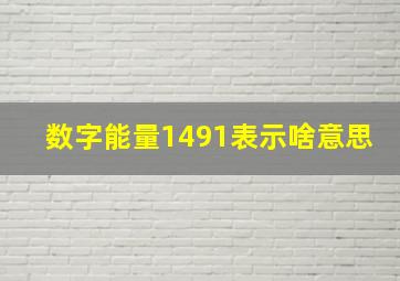 数字能量1491表示啥意思