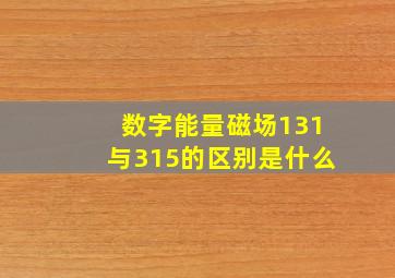 数字能量磁场131与315的区别是什么