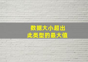 数据大小超出此类型的最大值