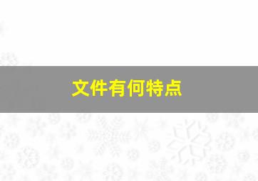 文件有何特点