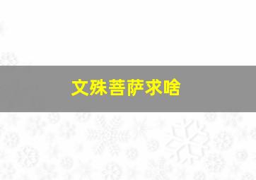 文殊菩萨求啥