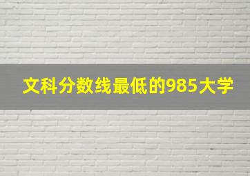 文科分数线最低的985大学