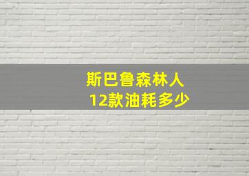 斯巴鲁森林人12款油耗多少