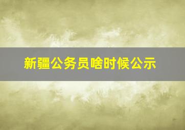 新疆公务员啥时候公示