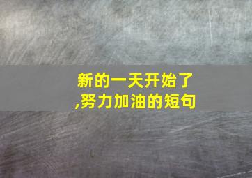 新的一天开始了,努力加油的短句