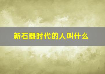 新石器时代的人叫什么