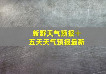 新野天气预报十五天天气预报最新