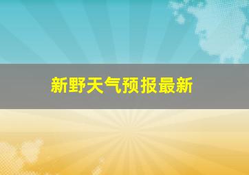 新野天气预报最新