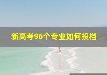 新高考96个专业如何投档