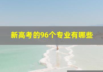 新高考的96个专业有哪些